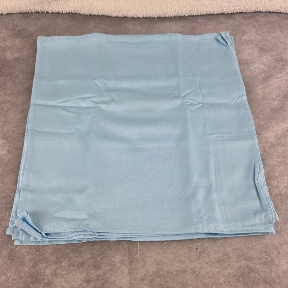 BurrHomes 12 Pack Light Blue 100% Cotton Cloth Dinner Napkins 14x14 Square Linen